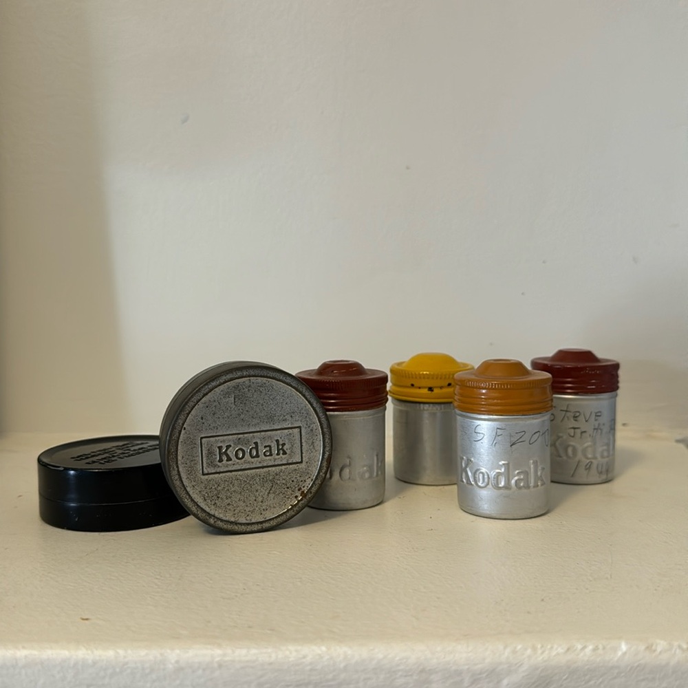 Vintage Kodak film canasters